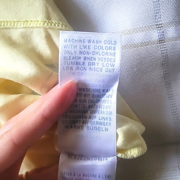 EUC True Religion yellow V-neck shirt - Picture 7 of 8